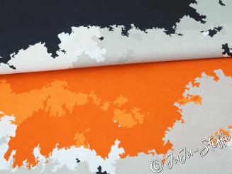 Baumwolle Batist Blurry spots orange Oeko-Tex® 