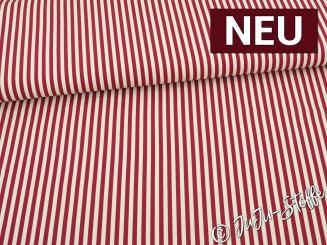 Baumwolle Popeline Streifen rot/weiß Oeko-Tex® 