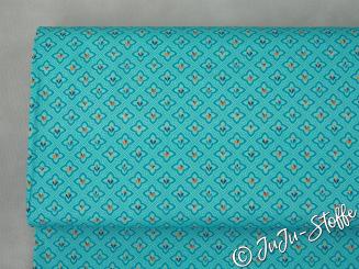 Baumwolle Popeline abstrakte Blumen blau 