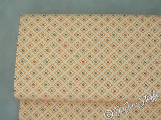 Baumwolle Popeline abstrakte Blumen apricot 