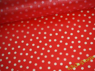 Regenmantelstoff Rainy Dots rot transparent 