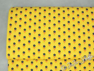 Baumwolle Delight Flower gelb by Fiona Hewitt Öko-Tex 