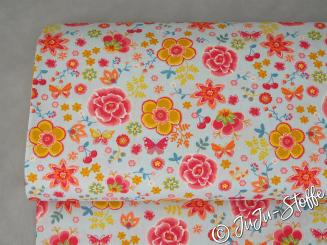 Baumwolle Happy Feelings blau Öko-Tex 