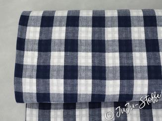 Musselin Karo doubleface marine Öko-Tex 