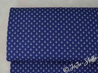Baumwolle Popeline Mini Anker navy Öko-Tex 