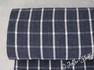 Musselin Karo doubleface navy meliert Öko-Tex 