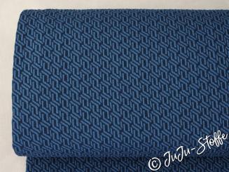 Bio Jacquard-Jersey Queens 3D Knit blau von Hamburger Liebe GOTS 