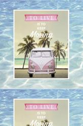 Canvas Panel VW Bulli, 3 Motive 