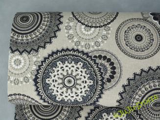 Canvas Mandala grau Leinenoptik 