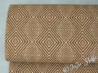 Canvas Rauten braun Leinenoptik 