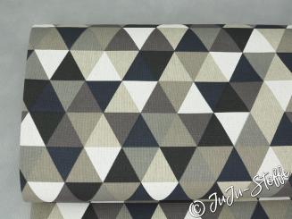Canvas Dreiecke grau Leinenoptik 