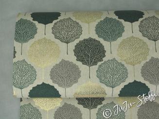 Canvas Blätter gold metallic Öko-Tex 