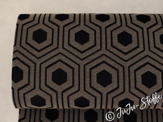 Outdoorstoff Geometric taupe Öko-Tex 