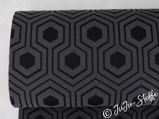Outdoorstoff Geometric anthrazit Öko-Tex 