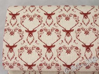 Canvas Hirsche rot Öko-Tex 
