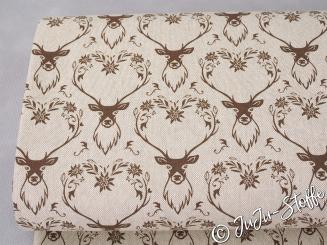 Canvas Hirsche braun Öko-Tex 