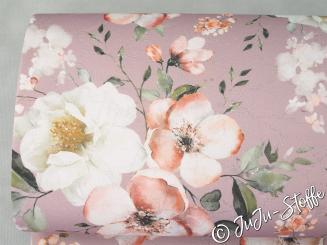 Jacquard Blüten Metallic altrosa 