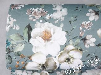 Jacquard Blüten Metallic dusty mint 