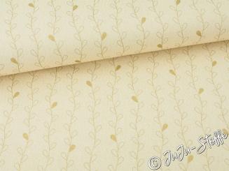 Dekostoff Blätterranken vanille 