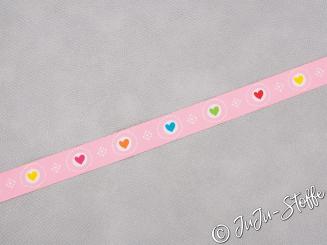 Webband Herzen rosa 