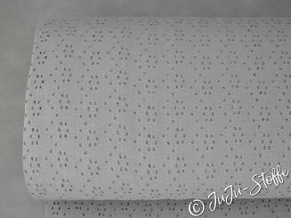 Jersey mit Lochstickerei hellgrau Öko-Tex 