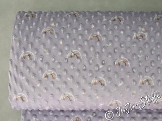 Minky Fleece Regenbogen lila Öko-Tex 