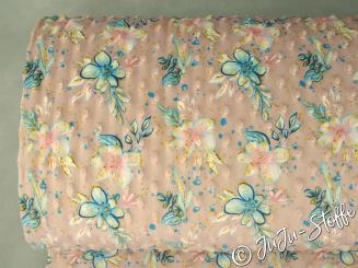 Minky Fleece Blumen rosa Öko-Tex 