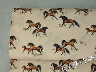 Baumwolle Popeline Pferde 
