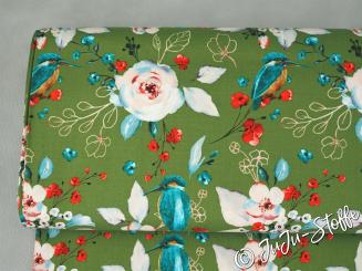 Baumwolle Eisvogel grün Öko-Tex 