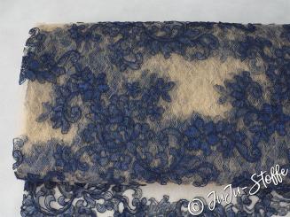 Mesh Stickerei navy/champagner 
