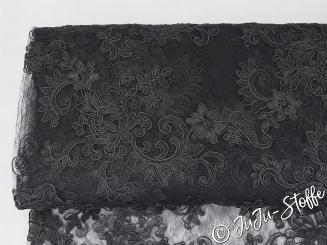 Mesh Spitze Stickerei schwarz 