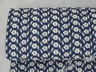 Baumwolle mit Lochstickerei in jeansoptik 