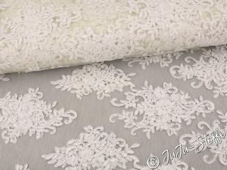 Mesh Spitze Stickerei weiß 