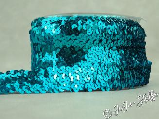 Pailettenband "Stretch" türkis 30mm 