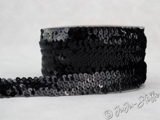 Pailettenband Stretch schwarz 30mm 