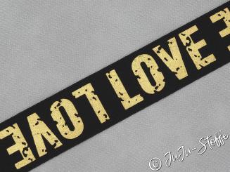 Gummiband Love glänzend gold 40mm 