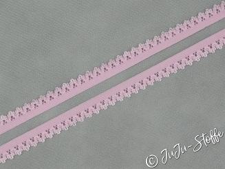 Gummi mit Spitze Soft rosa 13mm 