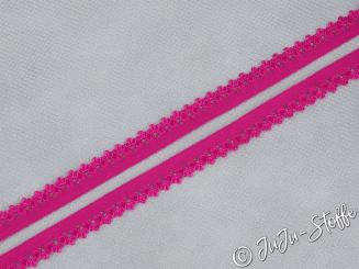 Gummi mit Spitze Soft fuchsia 13mm 