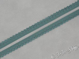 Gummi mit Spitze Soft dusty green 13mm 