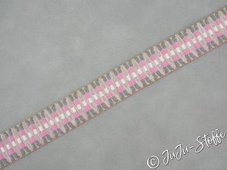Gurtband Boho-Look 38mm rosa 