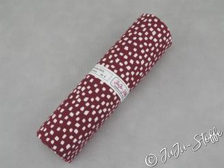 Bio-Jersey Zuschnitt Würfelchen bordeaux GOTS 1m 