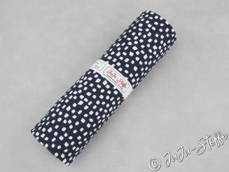 Bio-Jersey Zuschnitt Würfelchen dunkelblau GOTS 1m 