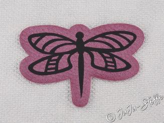 Aufnäher Patch Libelle beere metallic 