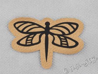 Aufnäher Patch Libelle gold metallic 