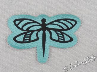 Aufnäher Patch Libelle türkis metallic 