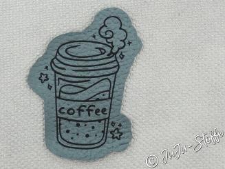 Aufnäher Patch Coffee grau metallic 