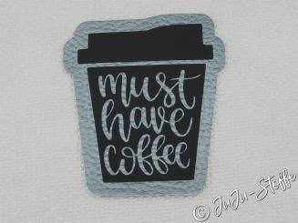 Aufnäher Patch must have Coffee grau metallic 