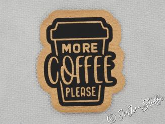 Aufnäher Patch more Coffee please gold metallic 