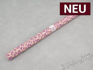 Kunstleder Zuschnitt Leo sand/lila 