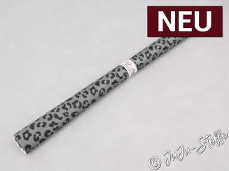 Kunstleder Zuschnitt Leo grau/schwarz 